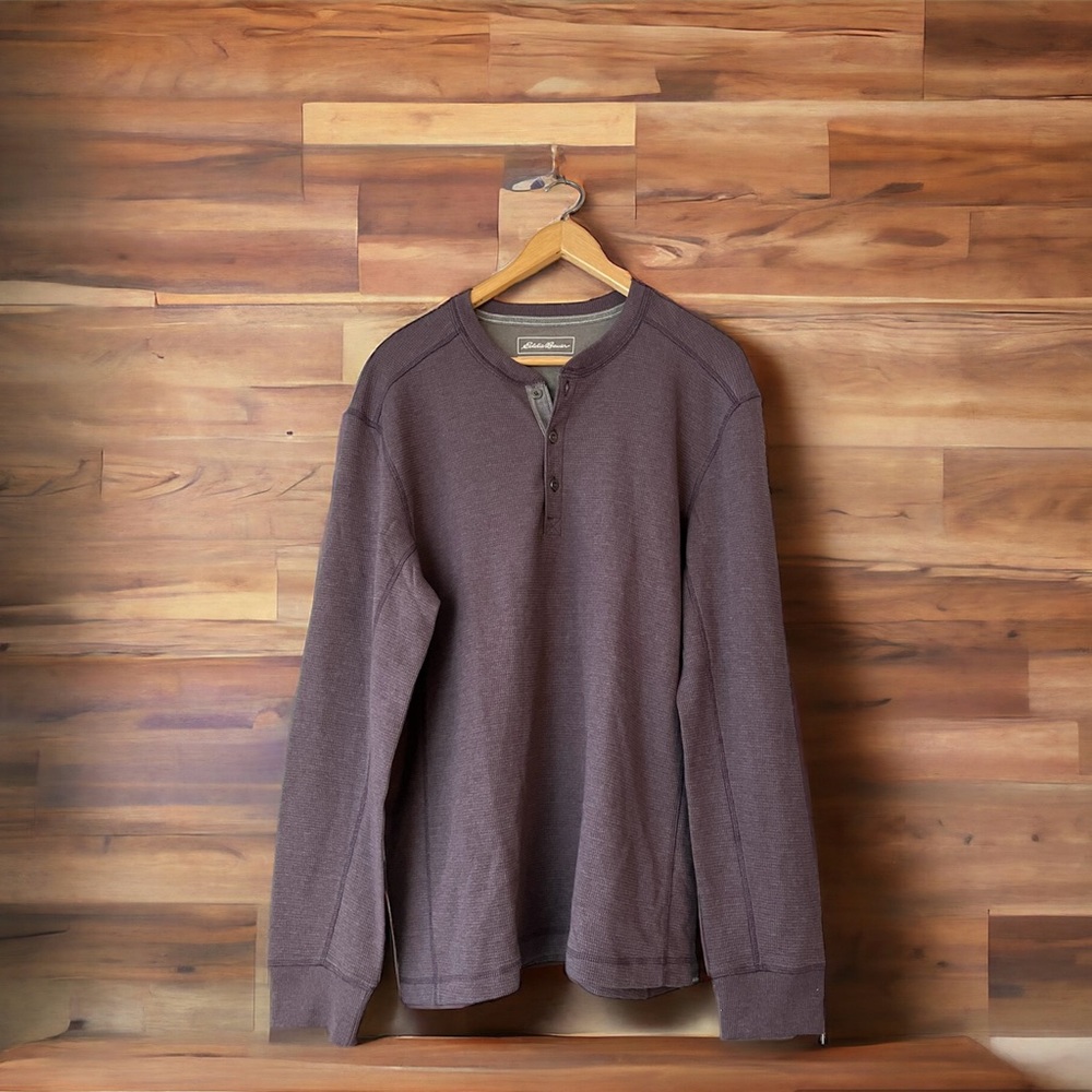 NEW Eddie Bauer Thermal Long Sleeved Shirt Men's Large Cottagecore Cozy Active